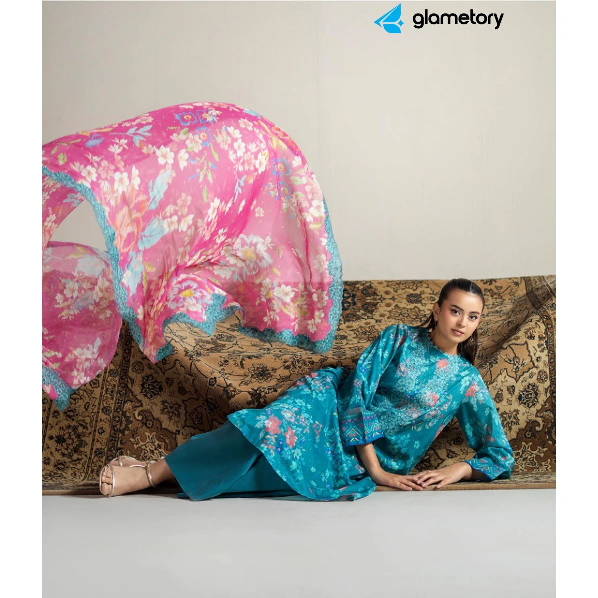 Pakistani Luxury Digital Printed Lawn with Chiffon Dupatta-25022650 thumbnail 3