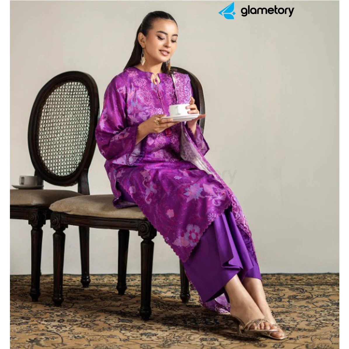 Pakistani Luxury Digital Printed Lawn with Chiffon Dupatta-25022651 thumbnail 4