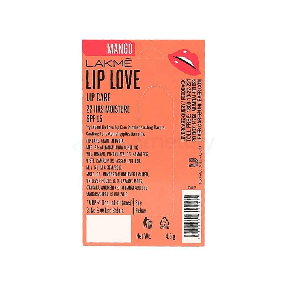 Lakmé Lip Love Lip Care SPF 15-Mango thumbnail 4