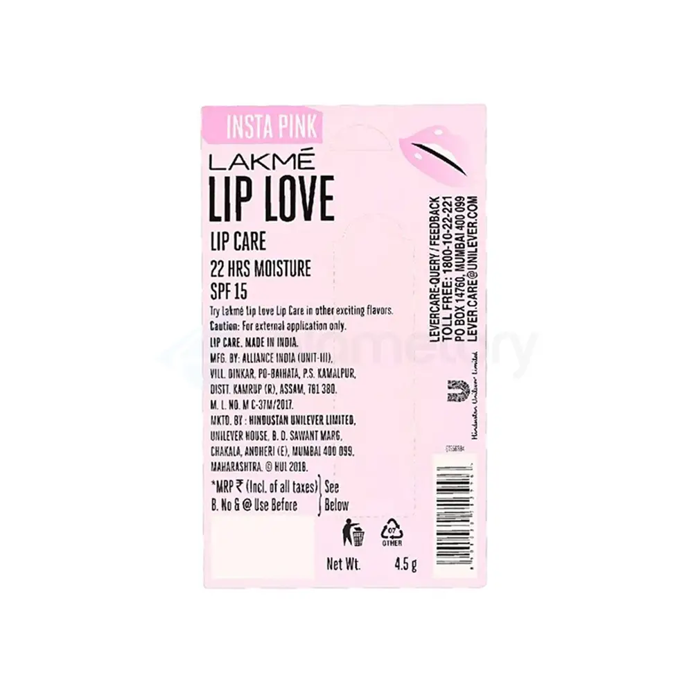 Lakmé Lip Love Lip Care SPF 15-Insta Pink thumbnail 3