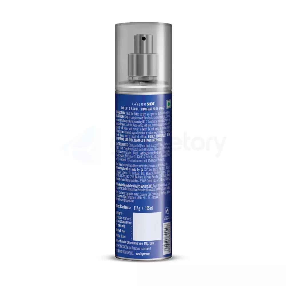Layer'r Shot Deep Desire Fragrant Body Spray for Men-135ml