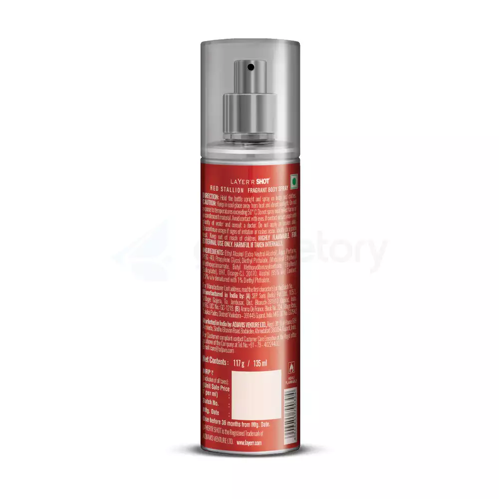 Layer'r Shot Red Stallion Fragrant Body Spray for Men-135ml