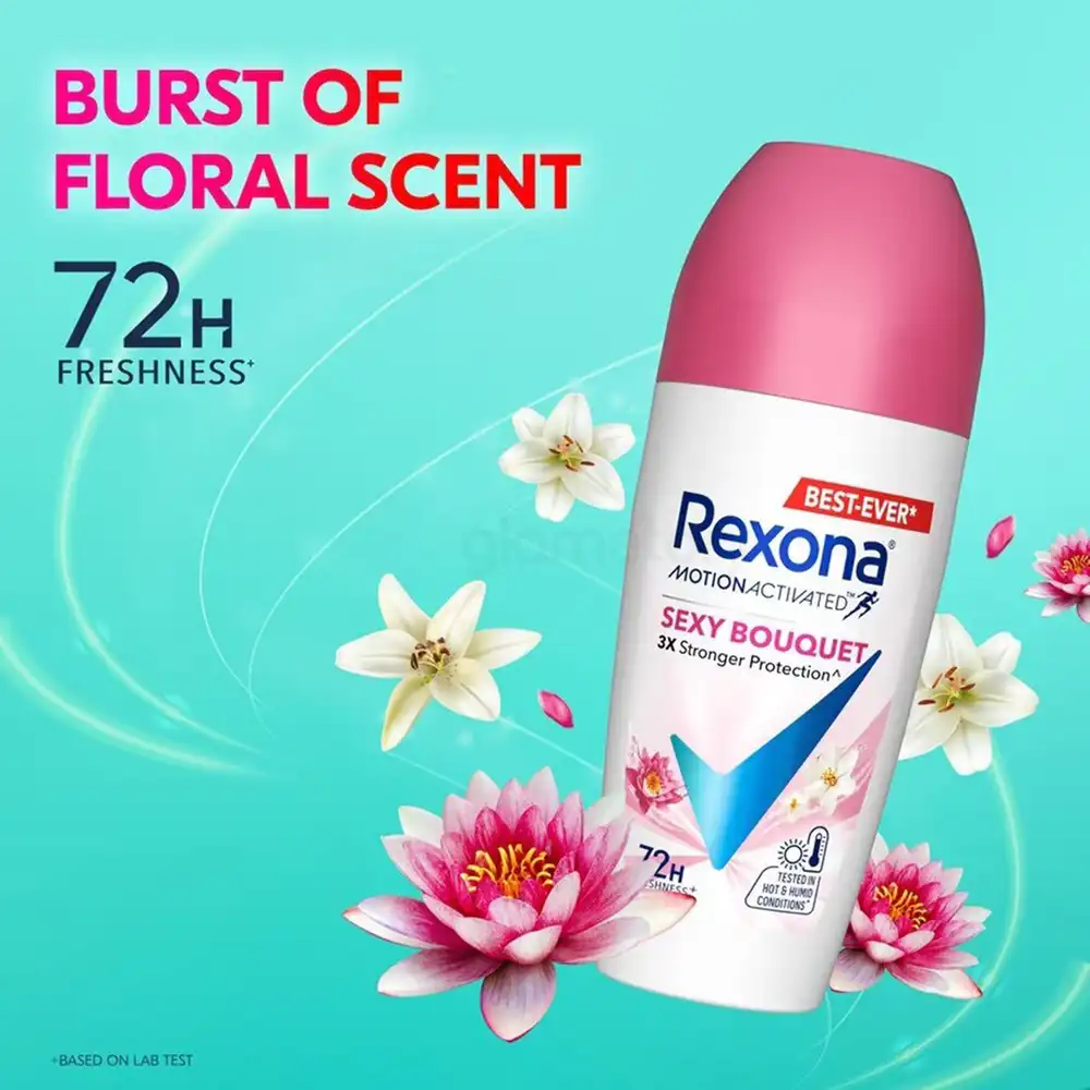 Rexona Motion Activated Sexy Bouquet 72h Protection Roll On for Women-45ml thumbnail 3