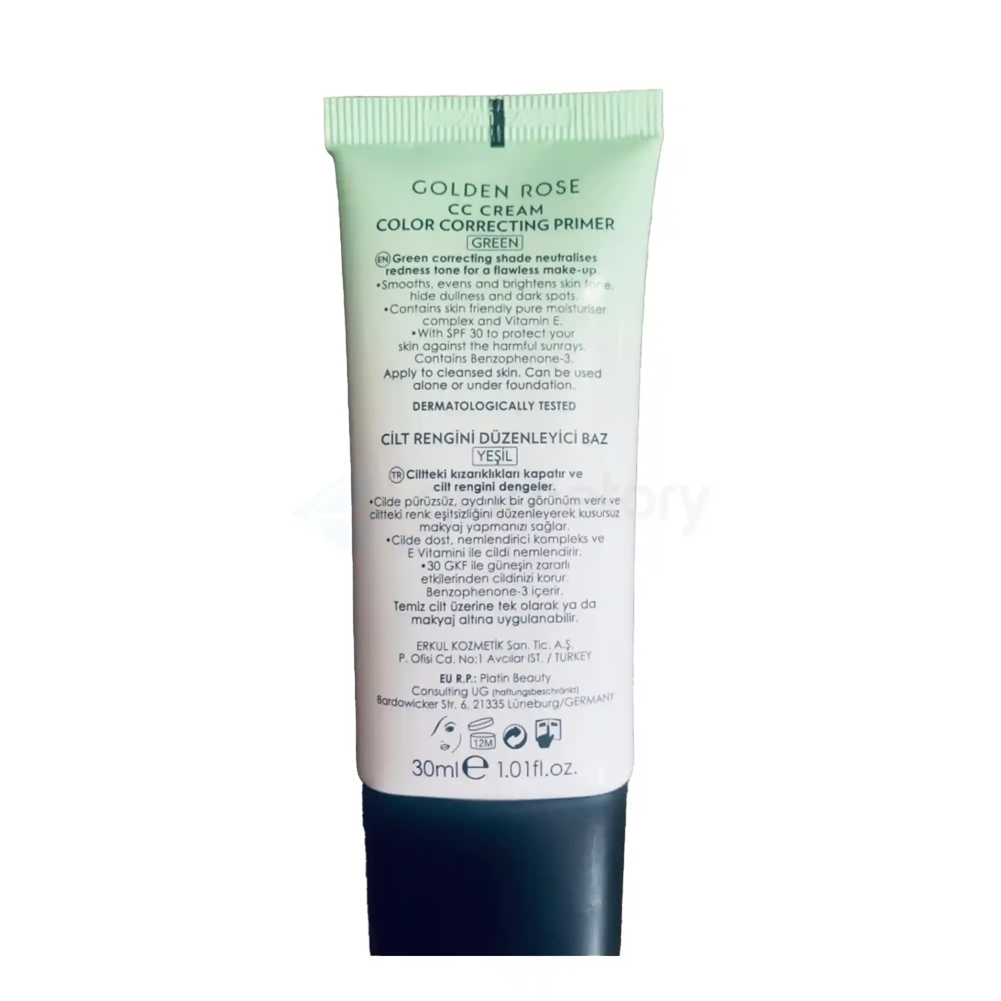 Golden Rose CC Cream Color Correcting Primer-30ml Green thumbnail 4
