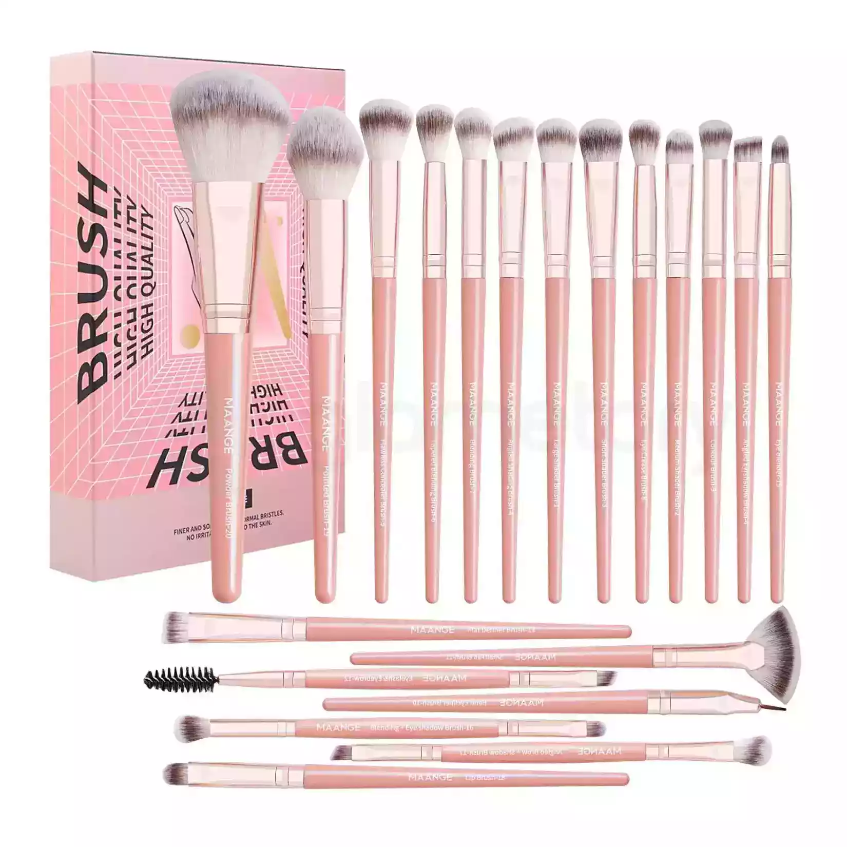 Maange Makeup Brush 20pcs Set–Pink Color
