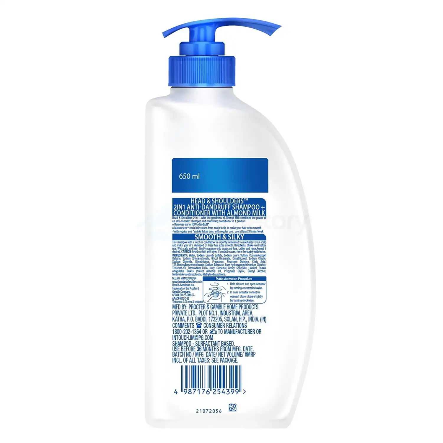 Head & Shoulders 2 In 1 Anti Dandruff Shampoo+Conditioner Smooth & Silky-650ml thumbnail 3