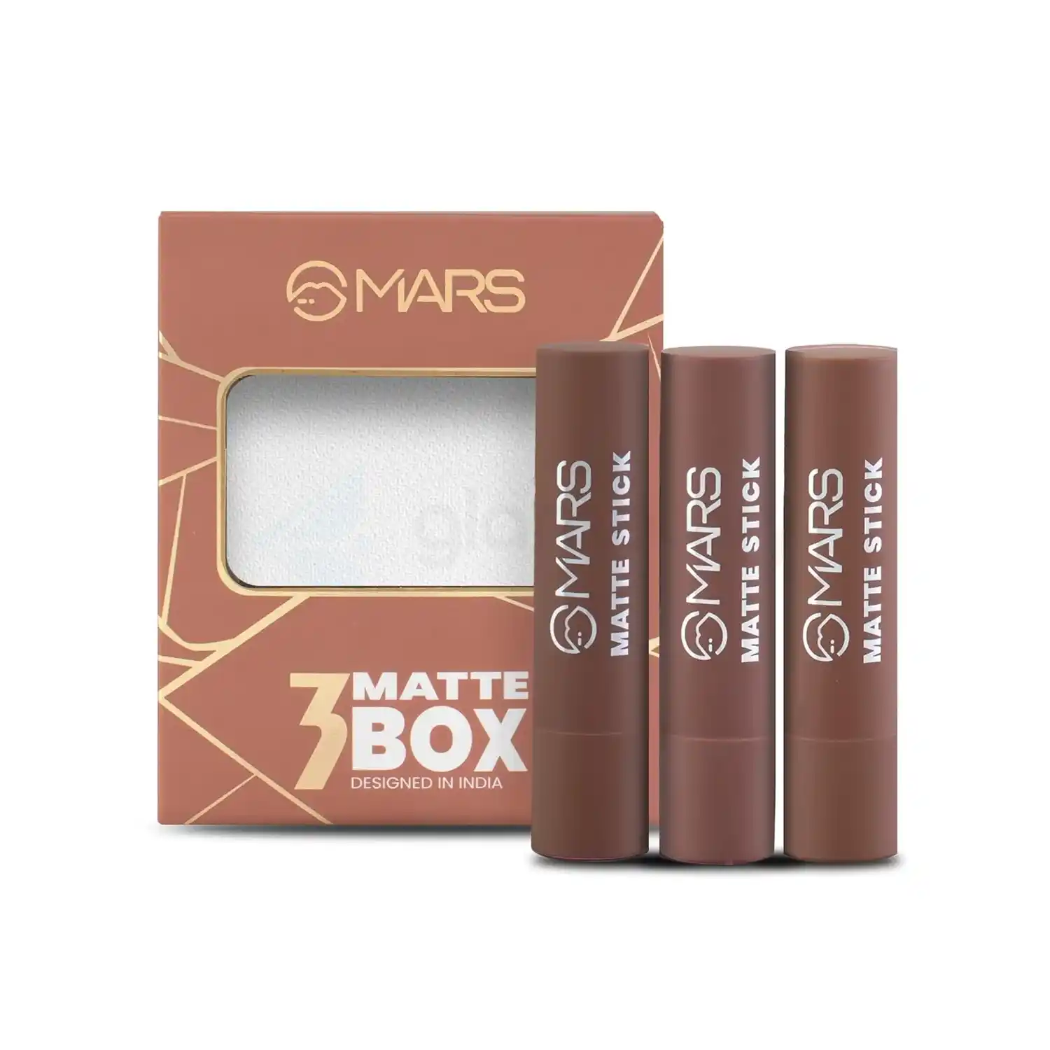 MARS 3 Matte Box Lipsticks Set-04 Browns