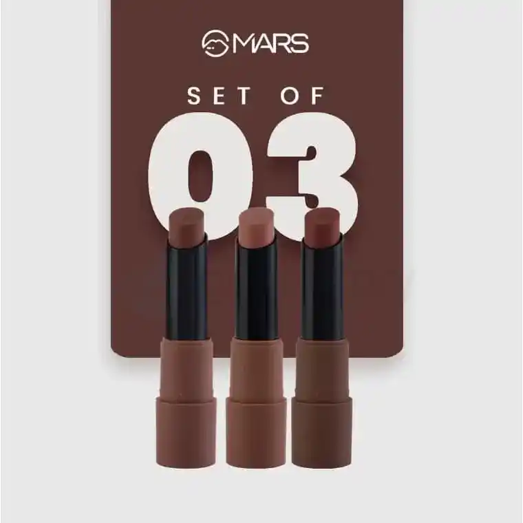 MARS 3 Matte Box Lipsticks Set-04 Browns thumbnail 6