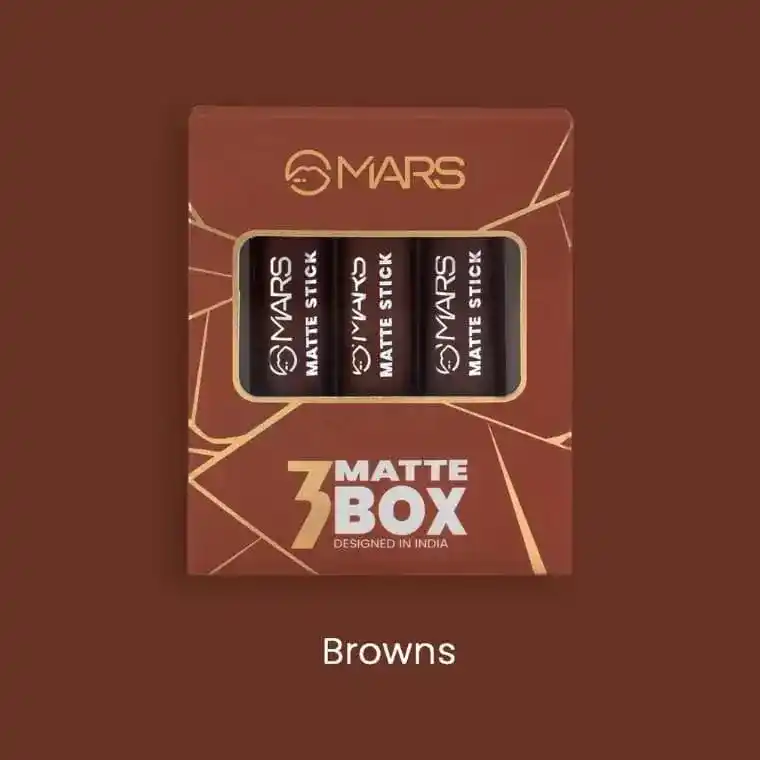 MARS 3 Matte Box Lipsticks Set-04 Browns thumbnail 7