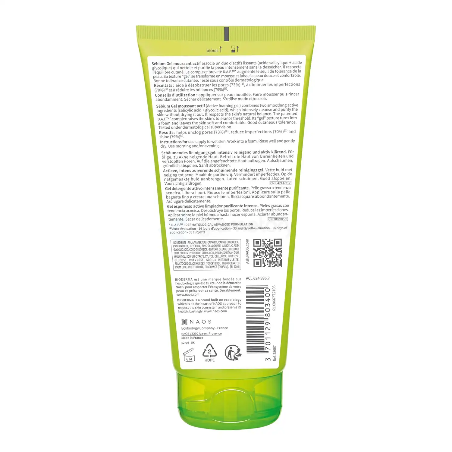 Bioderma Sébium Gel Moussant Actif Cleansing Gel-200ml